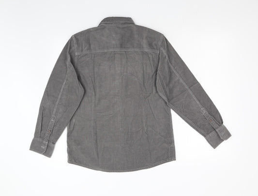 NEXT Boys Grey Corduroy Basic Button-Up Size M