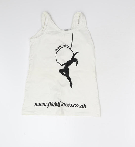 Flight Fitness Womens White Basic Tank Size S