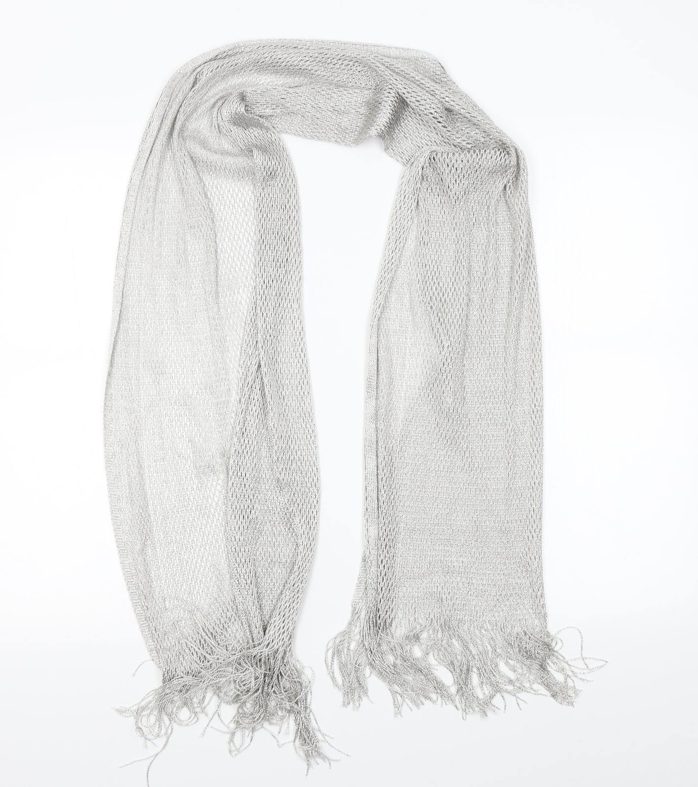 Preworn Womens Silver Scarf