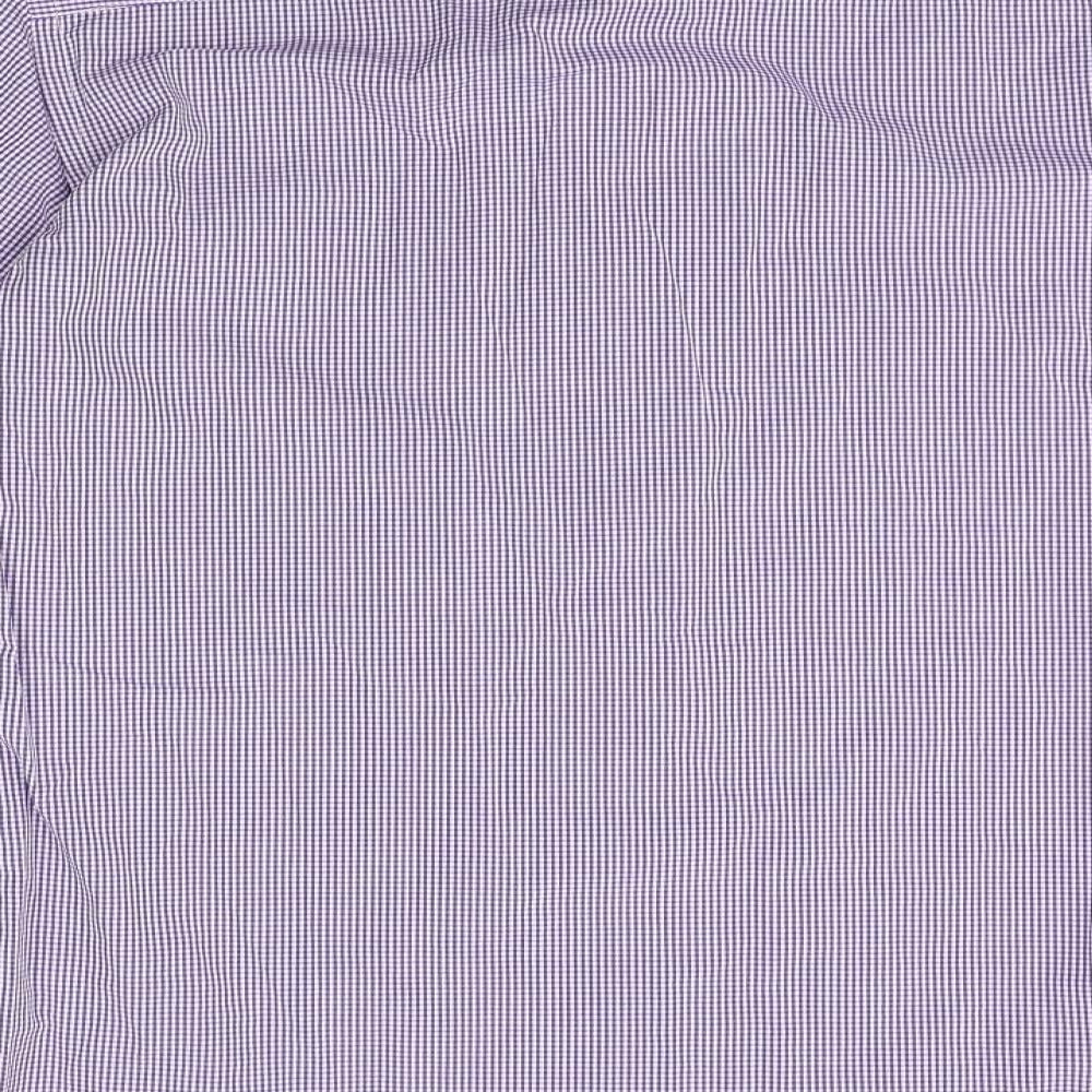 Taylor & Wright Mens Purple Check Dress Shirt Size 14