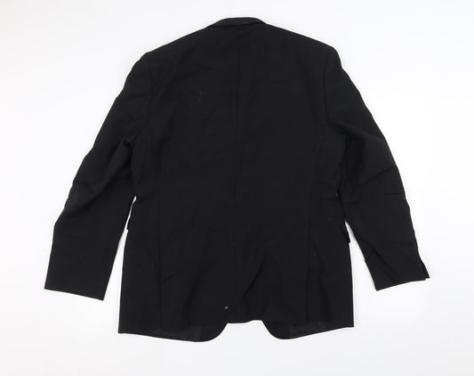 Preworn Mens Black Jacket Suit Jacket Size 38