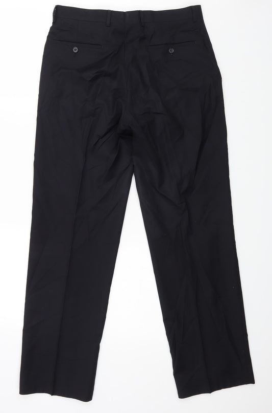 M&S Mens Blue Dress Pants Trousers Size 32 L29 in
