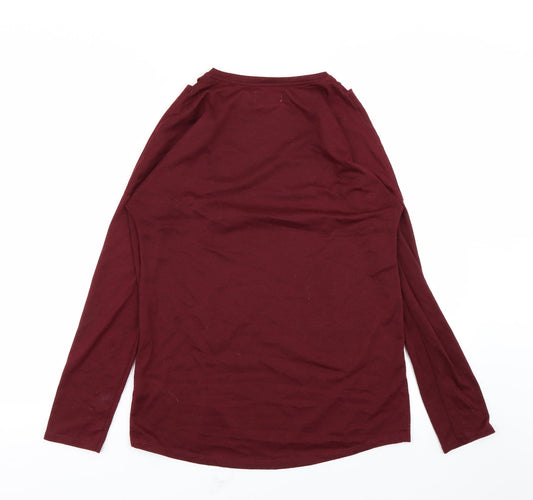 Papaya Womens Purple Basic T-Shirt Size 8 - slit in sholders