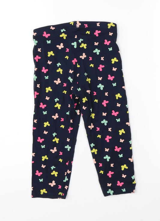 H&M Girls Blue Jogger Trousers Size 9 Months