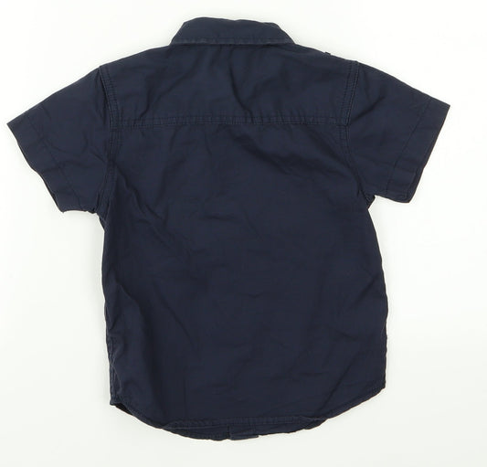 George Boys Blue Basic Button-Up Size 3 Years