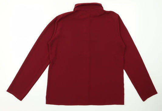 Boohoo Womens Red Basic Button-Up Size M