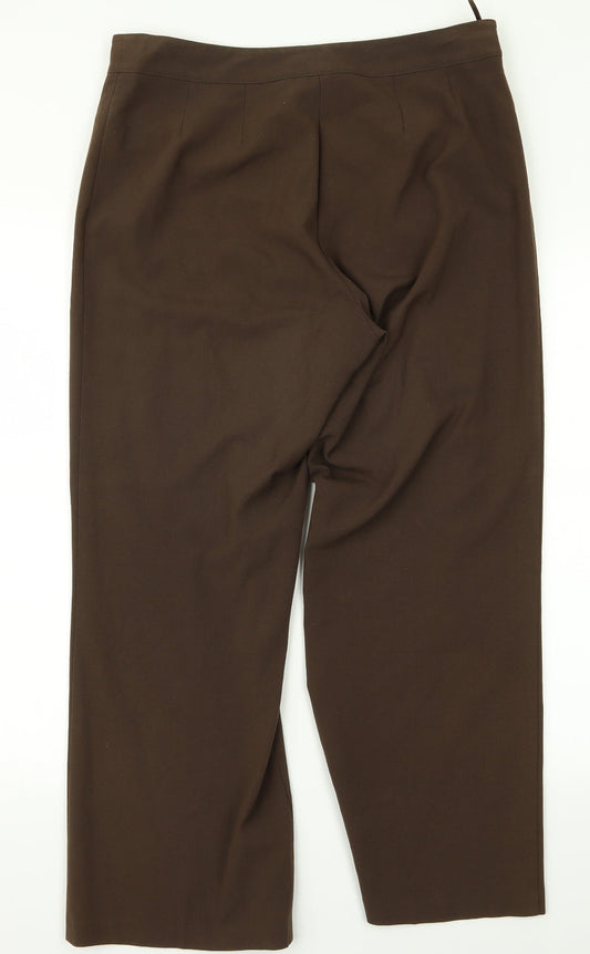 Mia Moda Womens Brown Trousers Size 12 L20 in