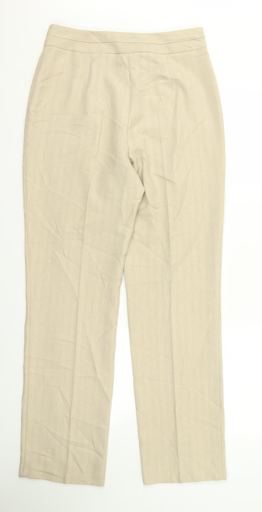 m&s Womens Beige Rayon Trousers Size 30 L30 in