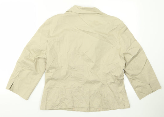 biancha Womens Beige Jacket Size 40