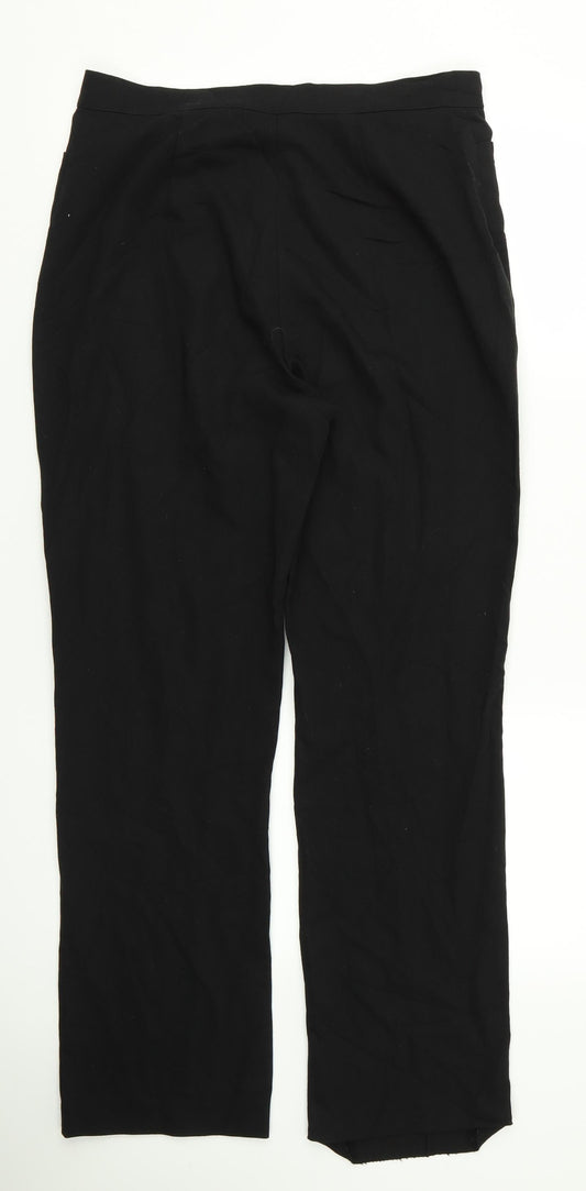 Preworn Womens Black Trousers Size 14 L30 in