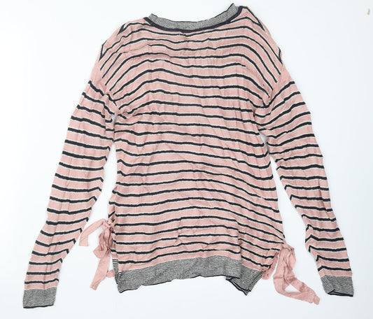 NEXT Womens Pink Striped Pullover Jumper Size 10
