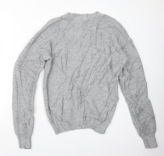 Boohoo Womens Grey Knit Pullover Jumper Size 14