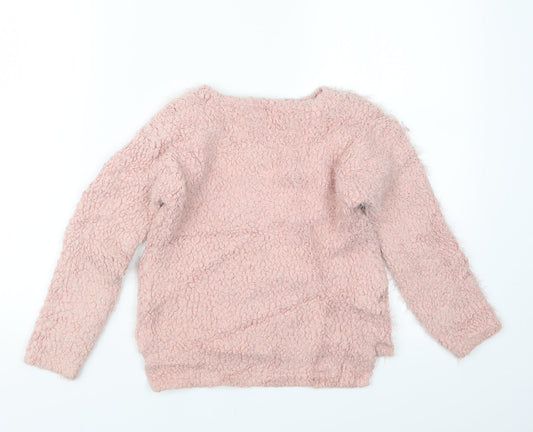 NEXT Girls Pink Knit Pullover Jumper Size 8 Years