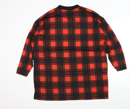 Missguided Womens Red Check Pullover Jumper Size 10