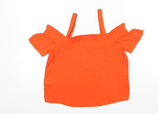 New Look Girls Orange Colourblock Camisole Blouse Size 12 Years