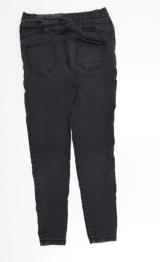 F&F Womens Beige Houndstooth Straight Jeans Size 14 L26 in
