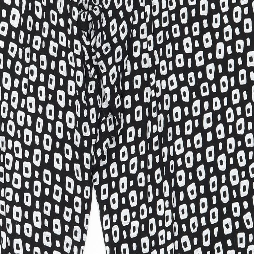 Preworn Womens Black Geometric Jersey Trousers Size M L27 in