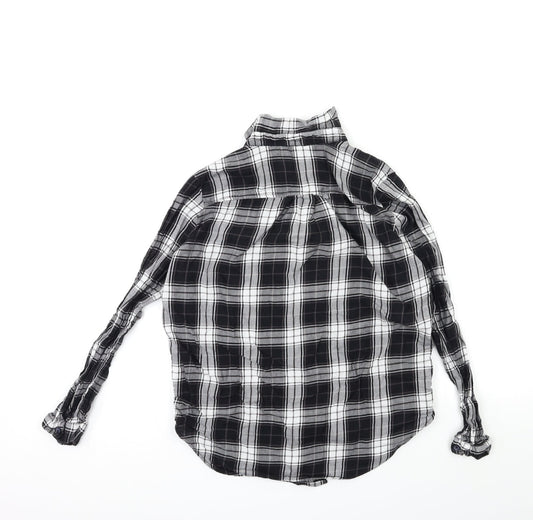 LOTD Womens Black Check Basic Button-Up Size 8