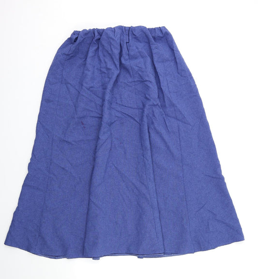 Preworn Womens Blue Pleated Skirt Size 36 in