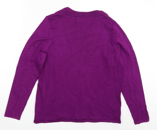 BM Collection Womens Purple Pullover Sweatshirt Size M