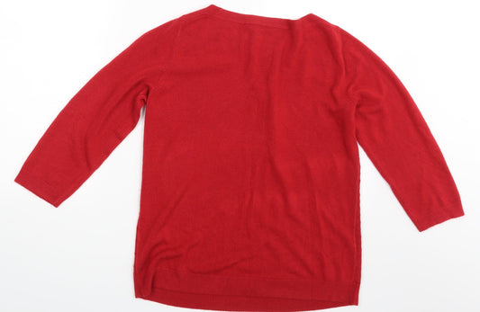 Love knitwear Womens Red Pullover Jumper Size 12