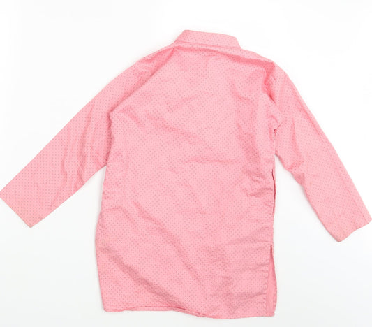 Avera Womens Pink Polka Dot Basic Button-Up One Size