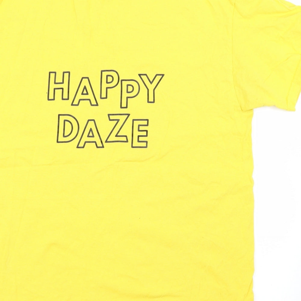 Face Clothing Mens Yellow T-Shirt Size M