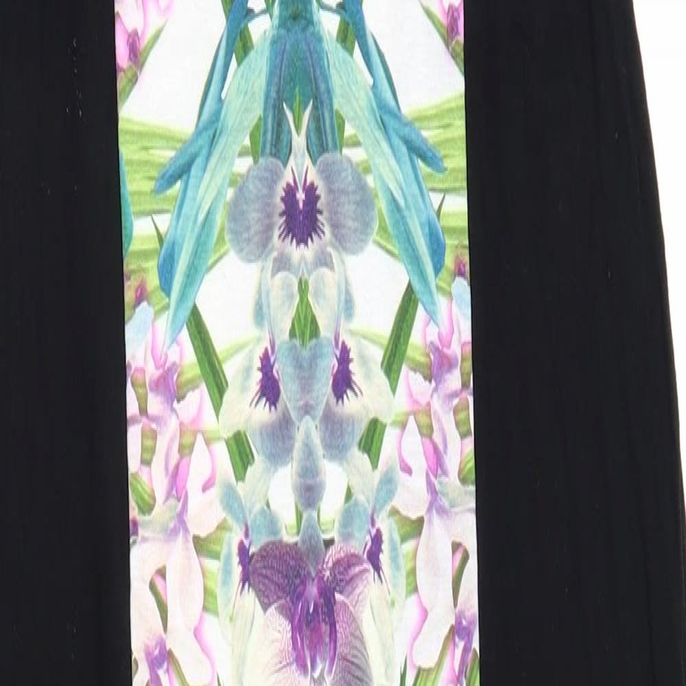 Jane Norman Womens Black Floral Bodycon Size 8