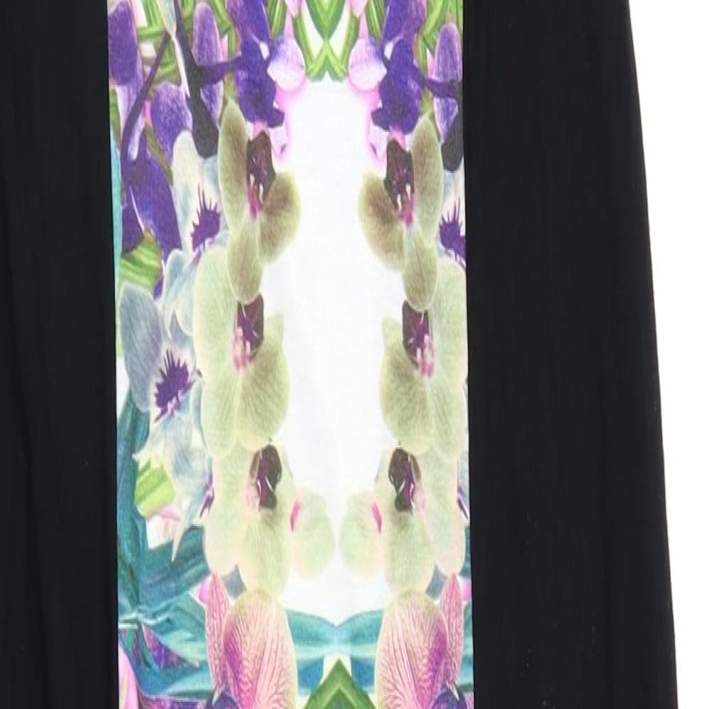 Jane Norman Womens Black Floral Bodycon Size 8