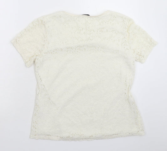 BM Womens White Basic T-Shirt Size 12
