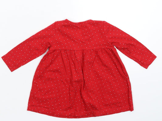 Fred & Flo Girls Red Spotted Fit & Flare Size 3-6 Months