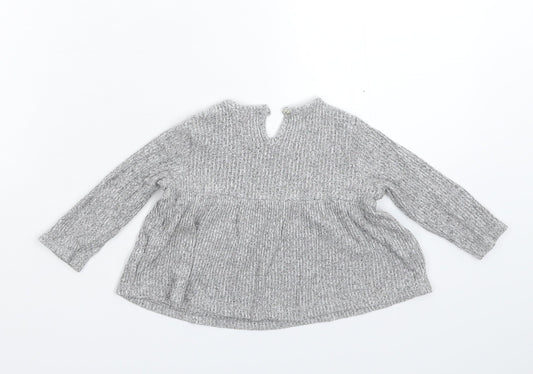 Fred & Flo Girls Grey Jumper Dress Size 3-6 Months