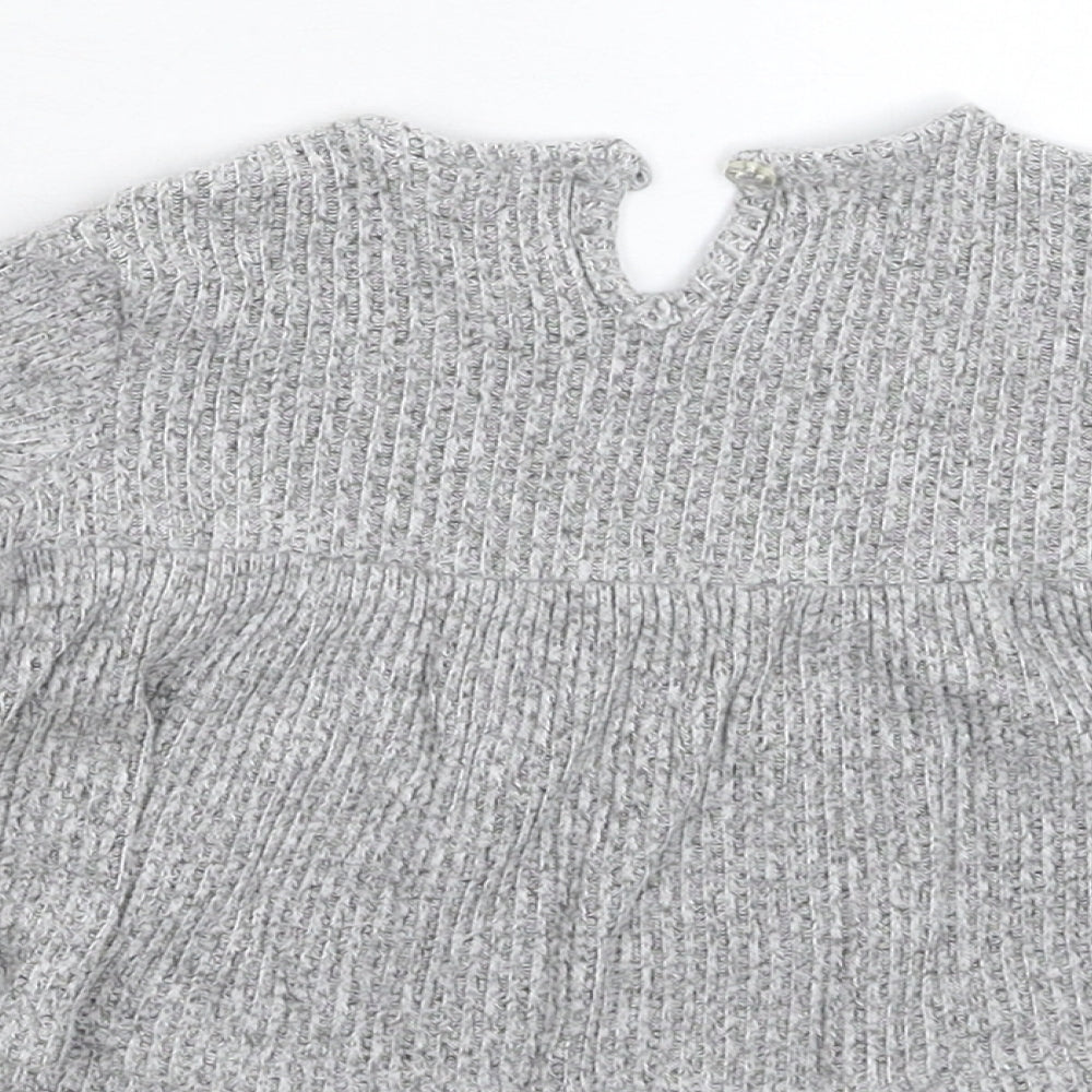 Fred & Flo Girls Grey Jumper Dress Size 3-6 Months