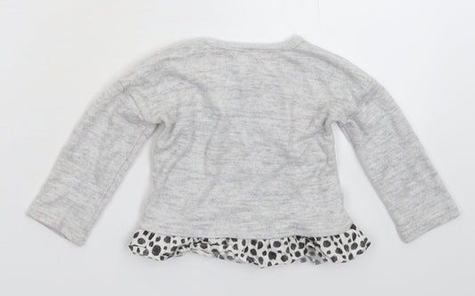 Primark Girls Grey Knit Pullover Jumper Size 9-12 Months