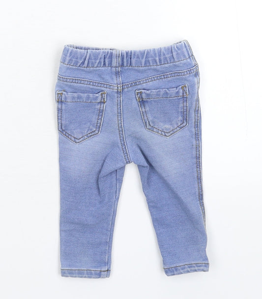 Denim & Co. Girls Blue Denim Capri Jeans Size 6-9 Months