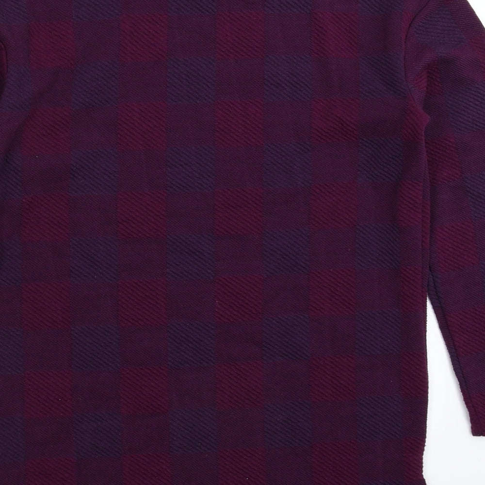 Marks and Spencer Womens Purple Check Pullover Sweatshirt Size M