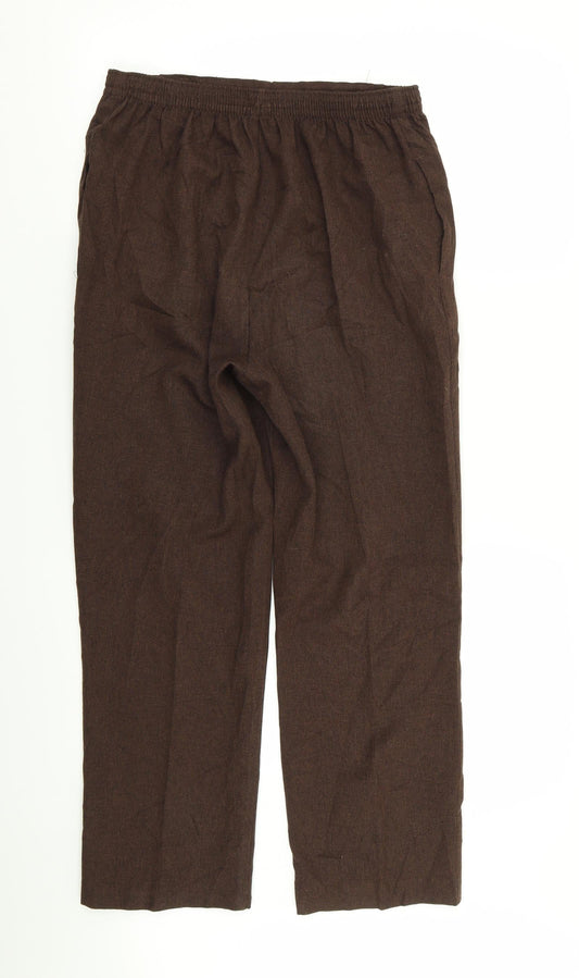 BHS Womens Brown Trousers Size 12 L27 in - Stretch waistband