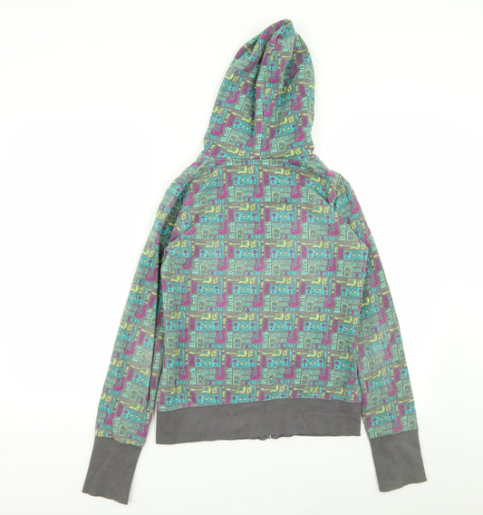 ardene Girls Multicoloured Geometric Full Zip Jumper Size M