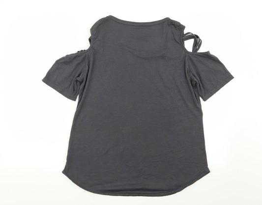 Preworn Womens Grey Basic T-Shirt Size XL