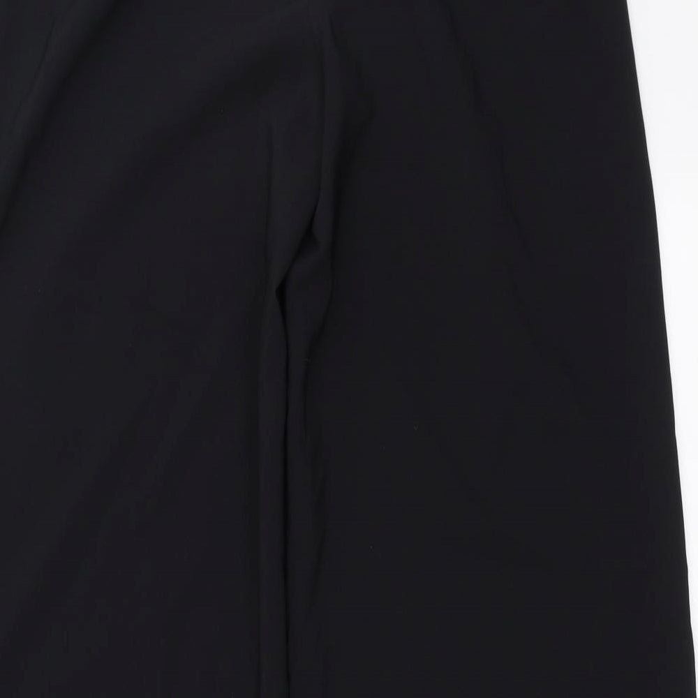Preworn Womens Black Trousers Size 32 in L30 in - side splits