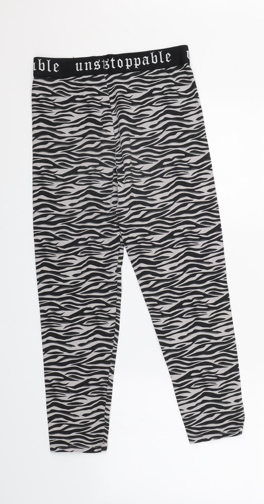 George Girls Grey Animal Print Sweatpants Trousers Size 13-14 Years