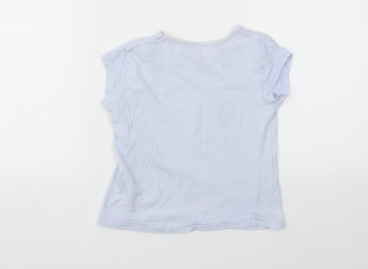 Matalan Girls Blue Animal Print Basic T-Shirt Size 4-5 Years