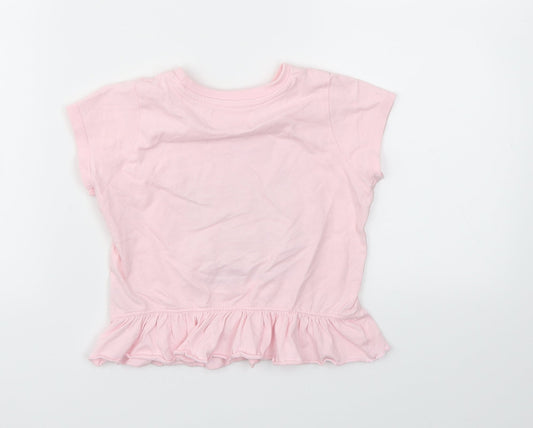 BELIVE Girls Pink Animal Print Basic T-Shirt Size 3-4 Years
