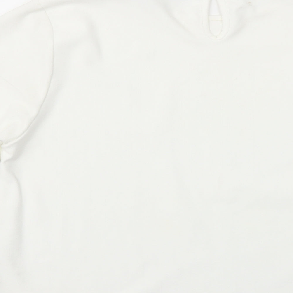 Boohoo Womens White Basic T-Shirt Size 14
