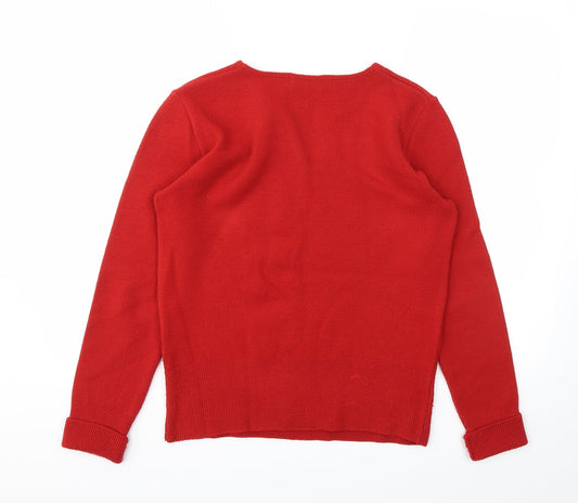 Catch one Womens Red Pullover Jumper Size S