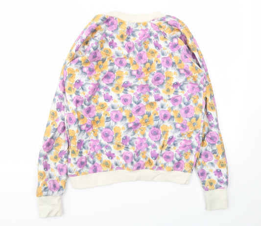 Preworn Womens Pink Floral Pullover Jumper Size M