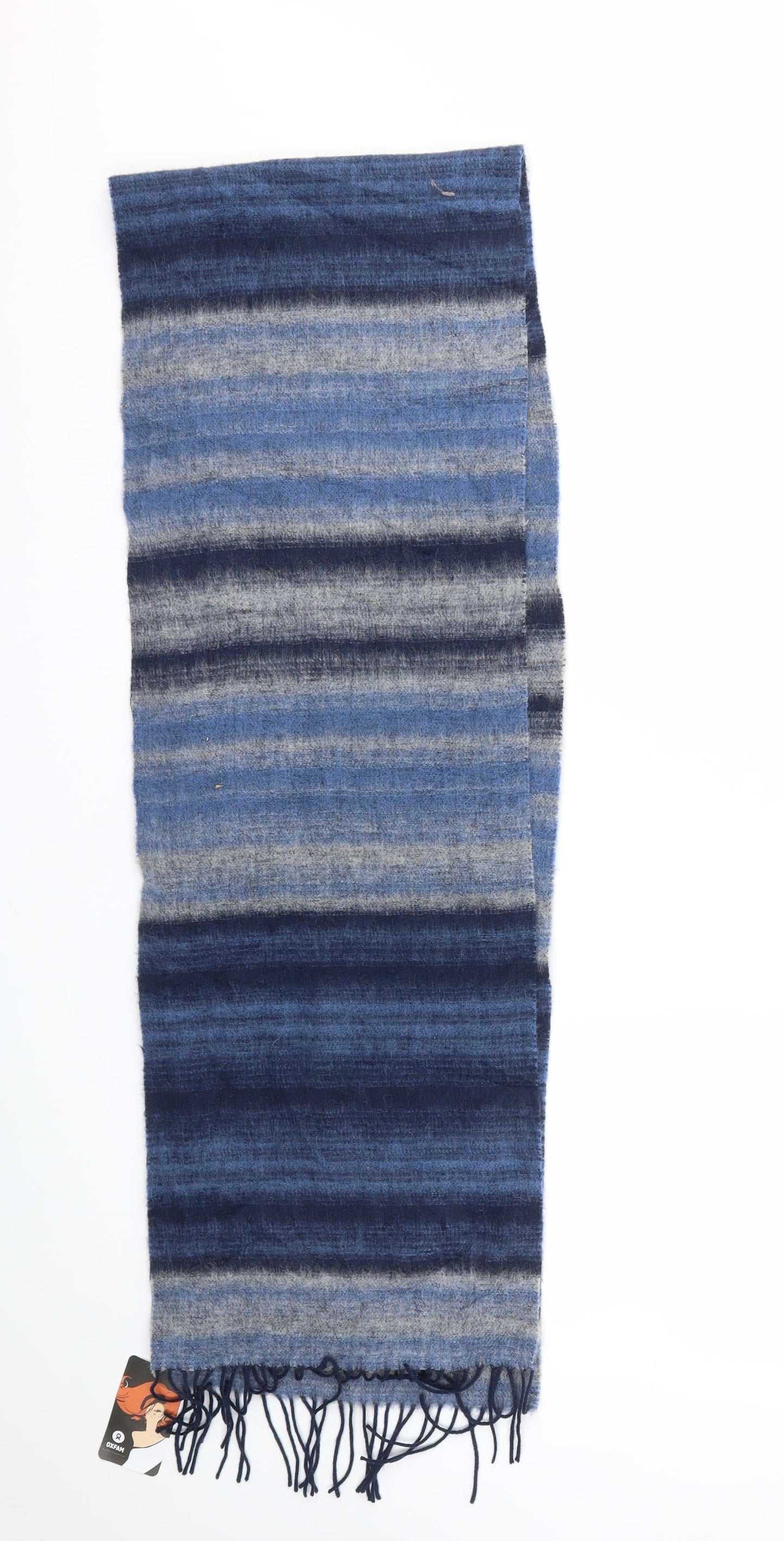 Preworn Mens Blue Striped Scarf Size Regular