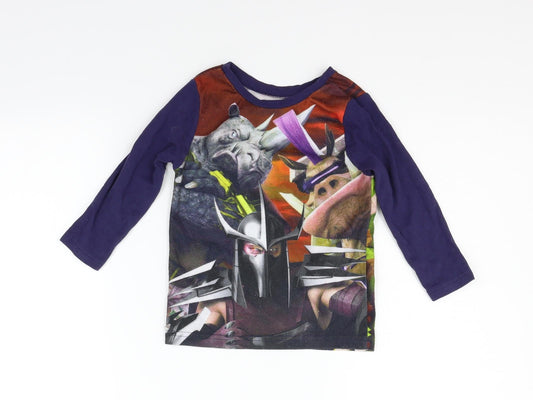 George Boys Black Basic T-Shirt Size 3-4 Years - Ninja Turtle