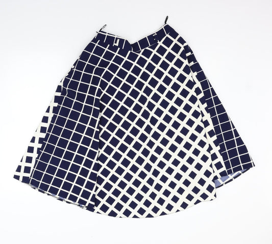 ch mu Womens Blue Geometric Flare Skirt Size 6