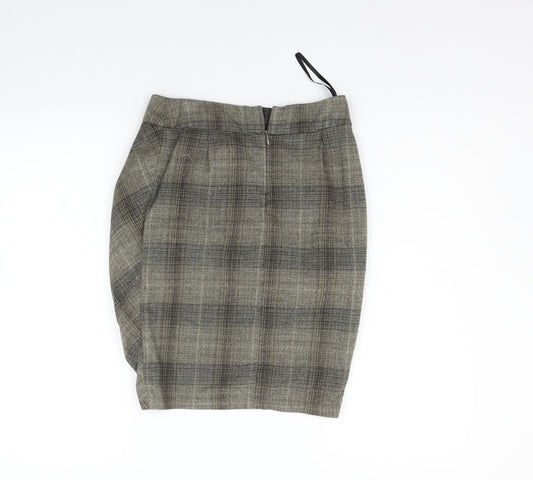 Dorothy Perkins Womens Grey Check A-Line Skirt Size 6